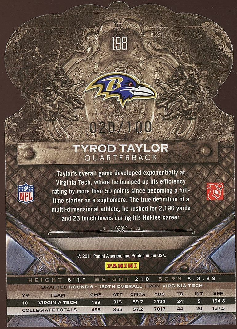 Tyrod Taylor 2011 Crown Royale Rookie RC Baltimore Ravens 20/100 #198