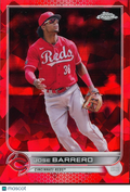 Jose Barrero 2022 Topps Chrome Sapphire Red Refractor SSP Cincinnati Reds 2/5