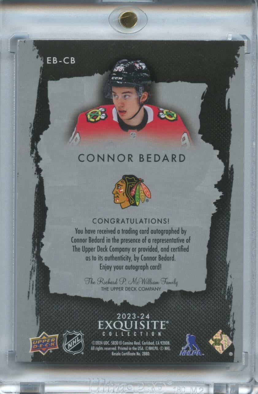 Connor Bedard 2023-24 Upper Deck Exquisite Auto Autograph RC Blackhawks 24/25