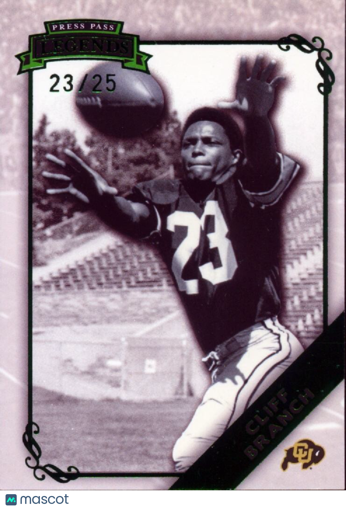 Ciff Branch 2009 Press Pass LEgends Emerald Green JERSEY NUMBER Colorado 23/25