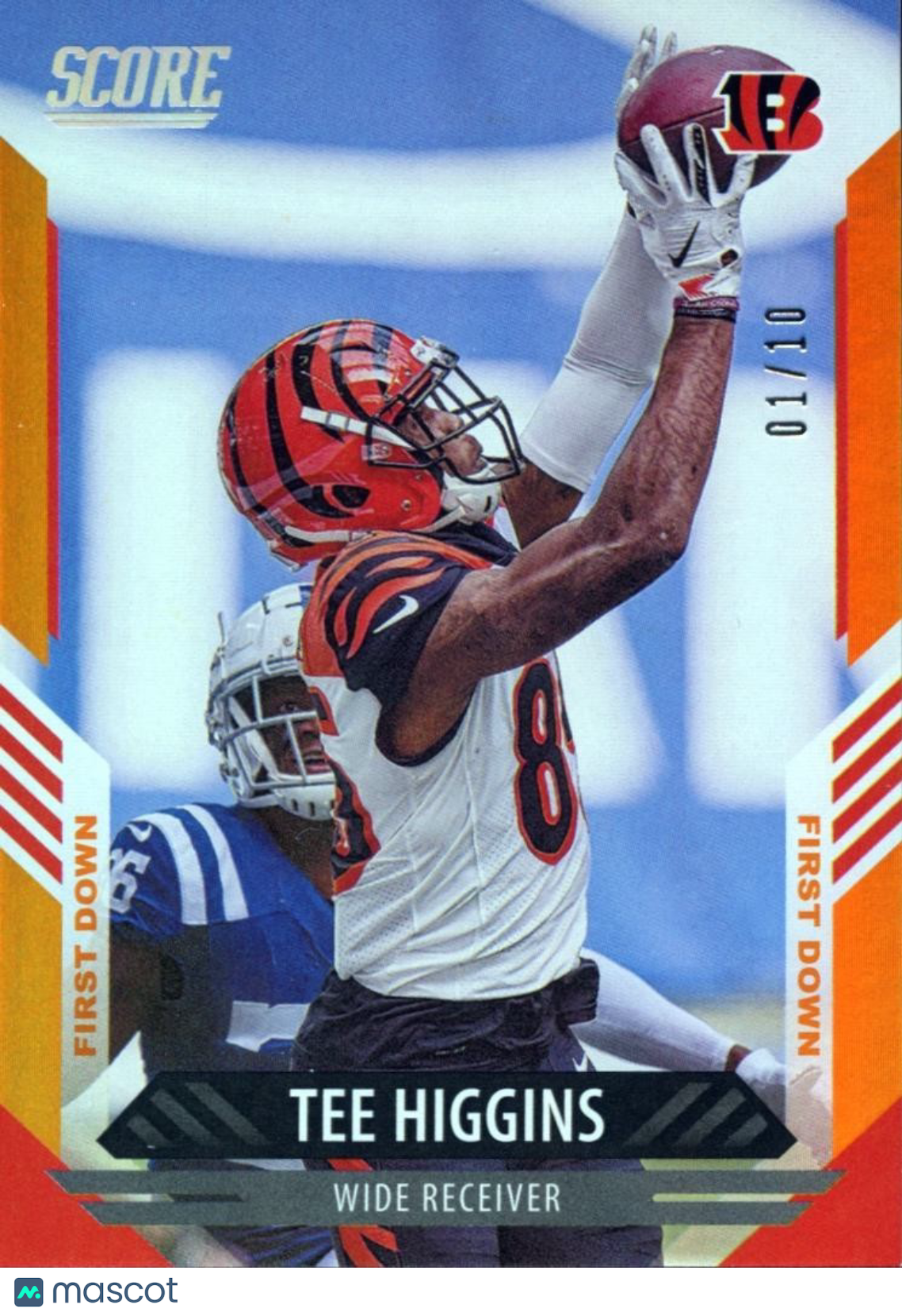 Tee Higgins 2021 Score Orange First Down SSP Cincinnati Bengals 1/10
