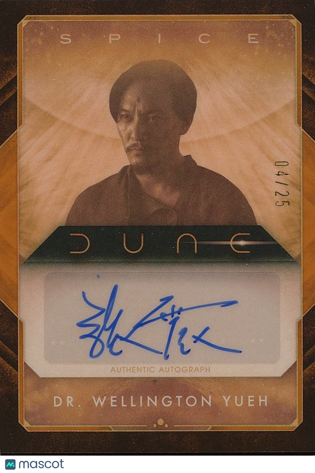 Chang Chen as Dr. Wellington Yueh Topps Chrome DUNE Auto Autograph 4/25