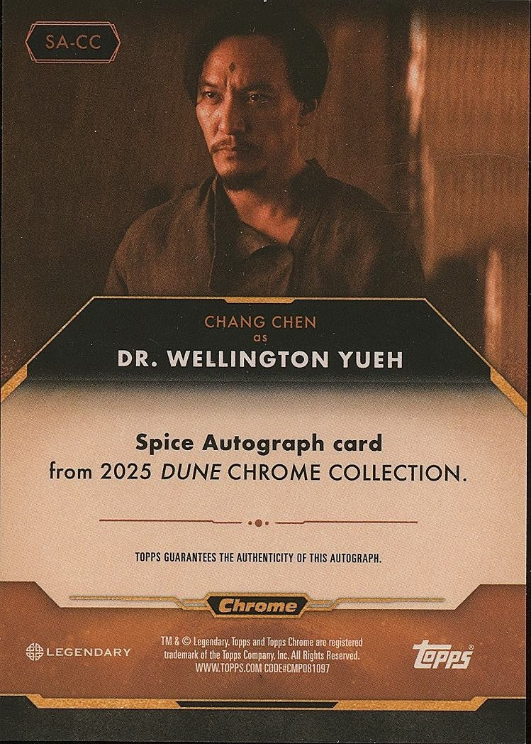 Chang Chen as Dr. Wellington Yueh Topps Chrome DUNE Auto Autograph 4/25