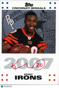 Kenny Irons 2007 Topps Red Zone Red Ink Auto Autograph SSP RC Cincinnati Bengals