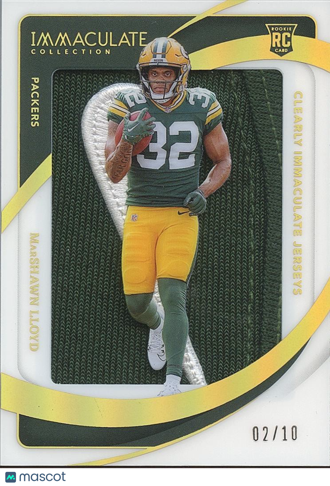 Marshawn Lloyd 2024 Immaculate Nike Swoosh Patch RC Green Bay Packers 2/10