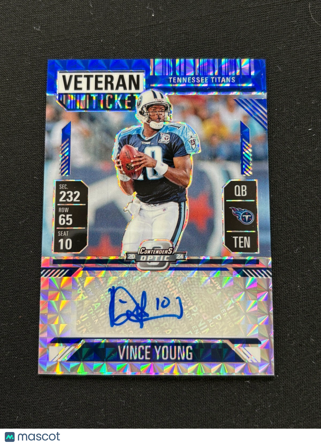 Vince Young 2024 Contenders Blue Finite Auto Autograph Titans Longhorns 4/24