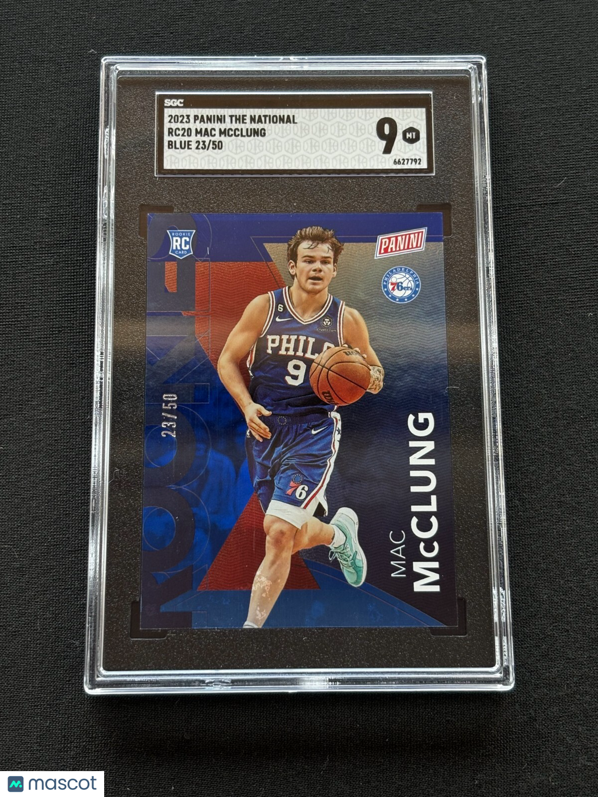 Mac Mcclung 2023 Panini The National BLUE Rookie RC 76ers 23/50 SGC 9