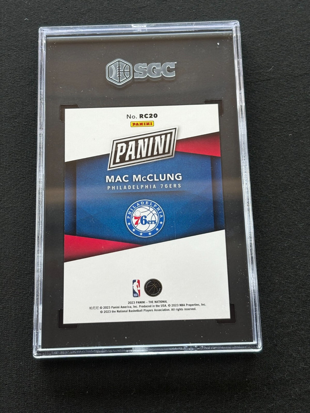 Mac Mcclung 2023 Panini The National BLUE Rookie RC 76ers 23/50 SGC 9