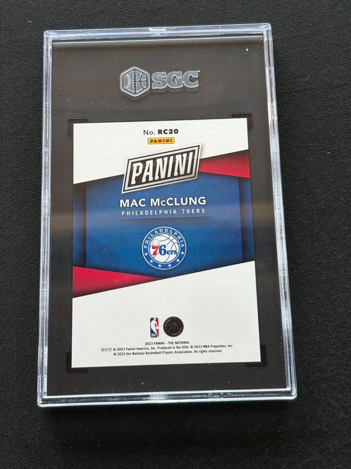 Mac Mcclung 2023 Panini The National BLUE Rookie RC 76ers 23/50 SGC 9