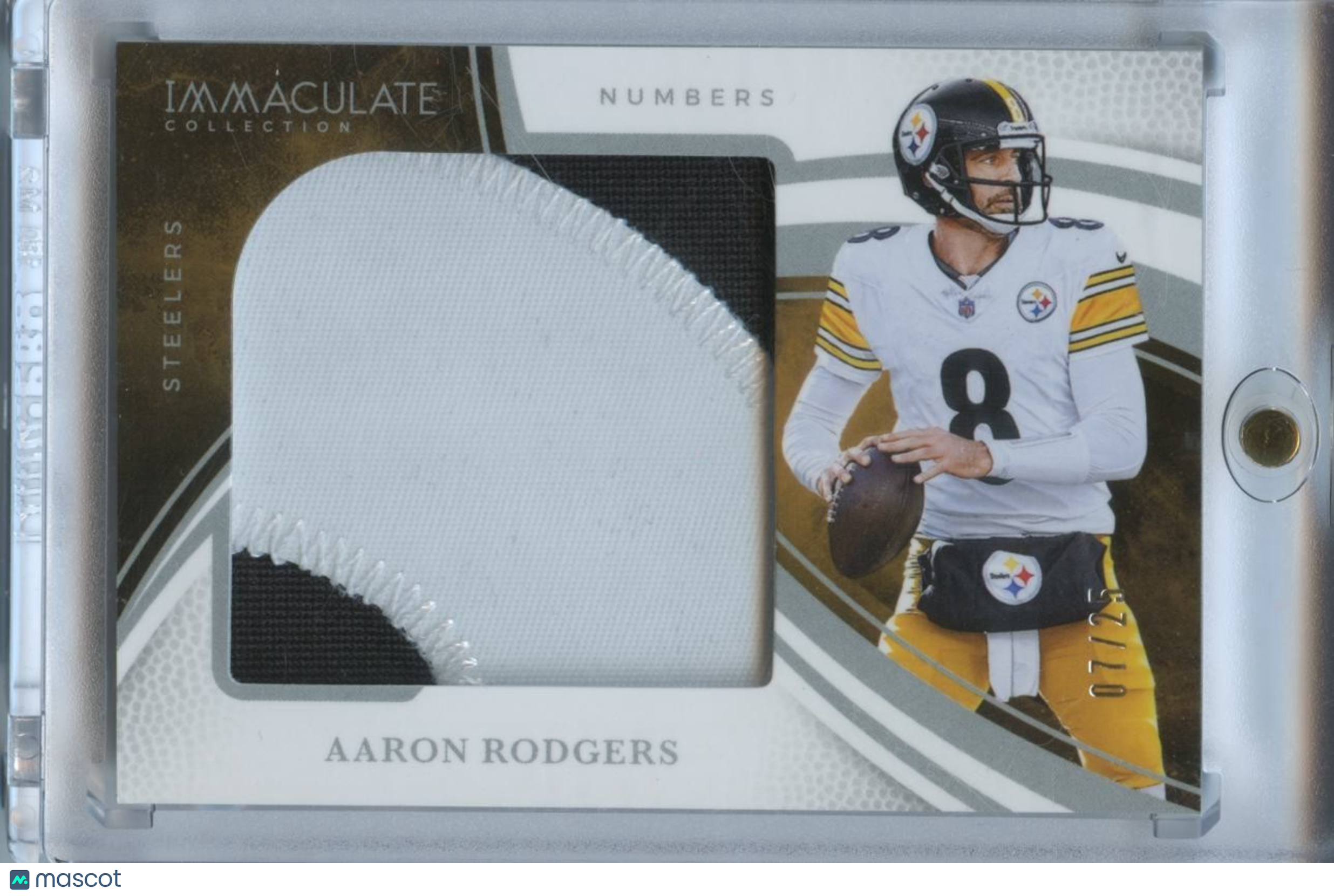 Aaron Rodgers 2025 Immaculate Numbers Patch Pittsburgh Steelers 7/25