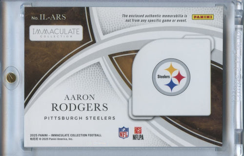 Aaron Rodgers 2025 Immaculate Numbers Patch Pittsburgh Steelers 7/25