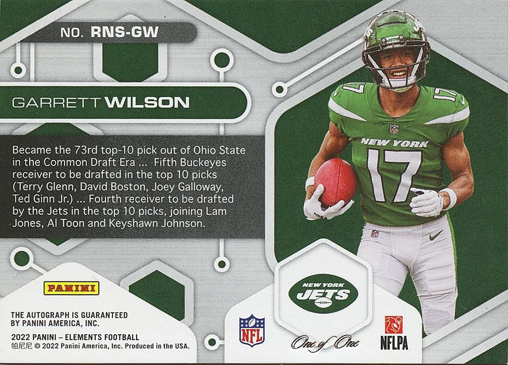 Garrett Wilson 2022 Elements Neon Auto Autograph RC Rookie New York Jets 1/1