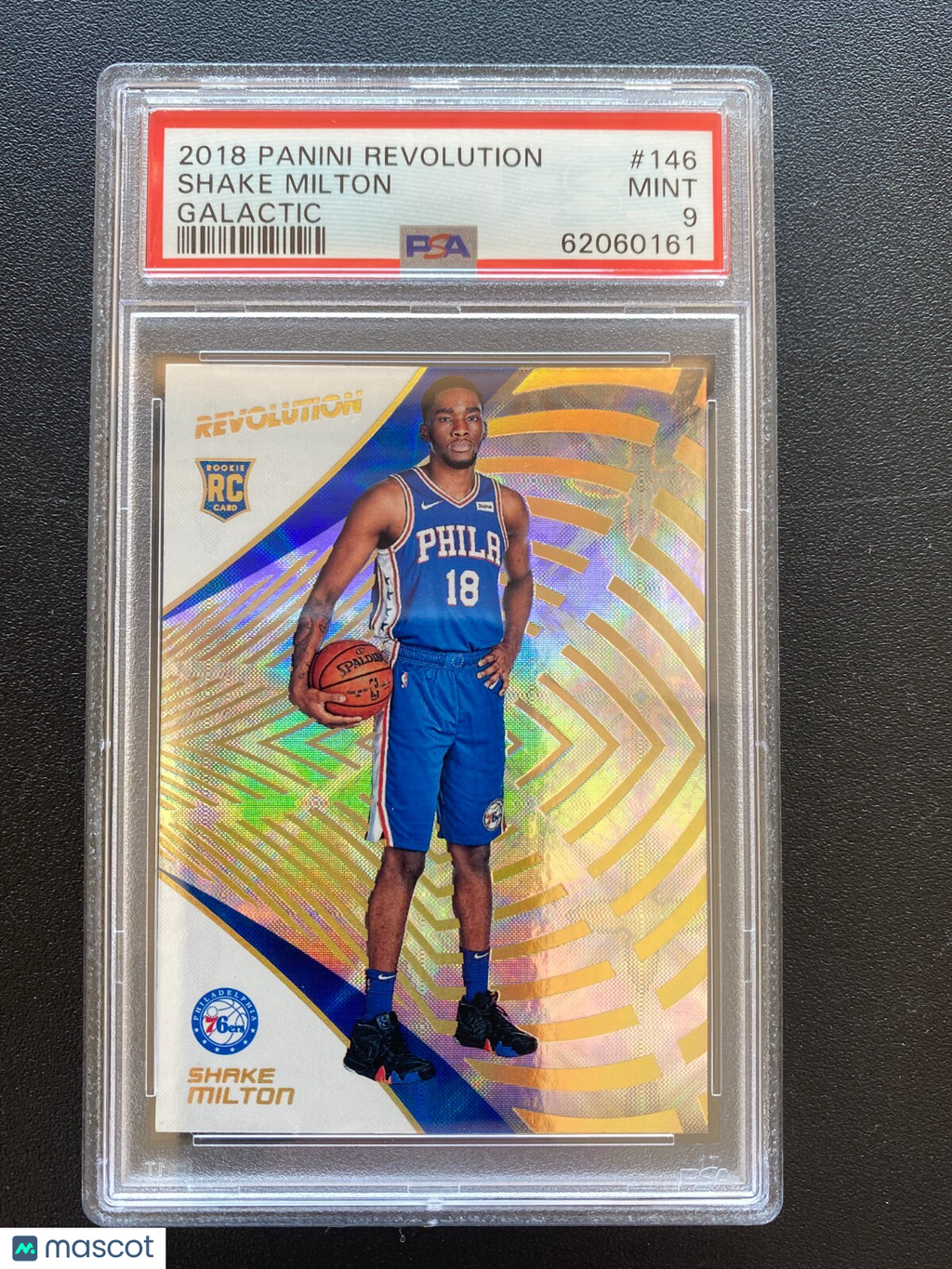 Shake Milton 2018-19 Revolution GALACTIC CASE HIT SSP Rookie RC 76ers PSA 9