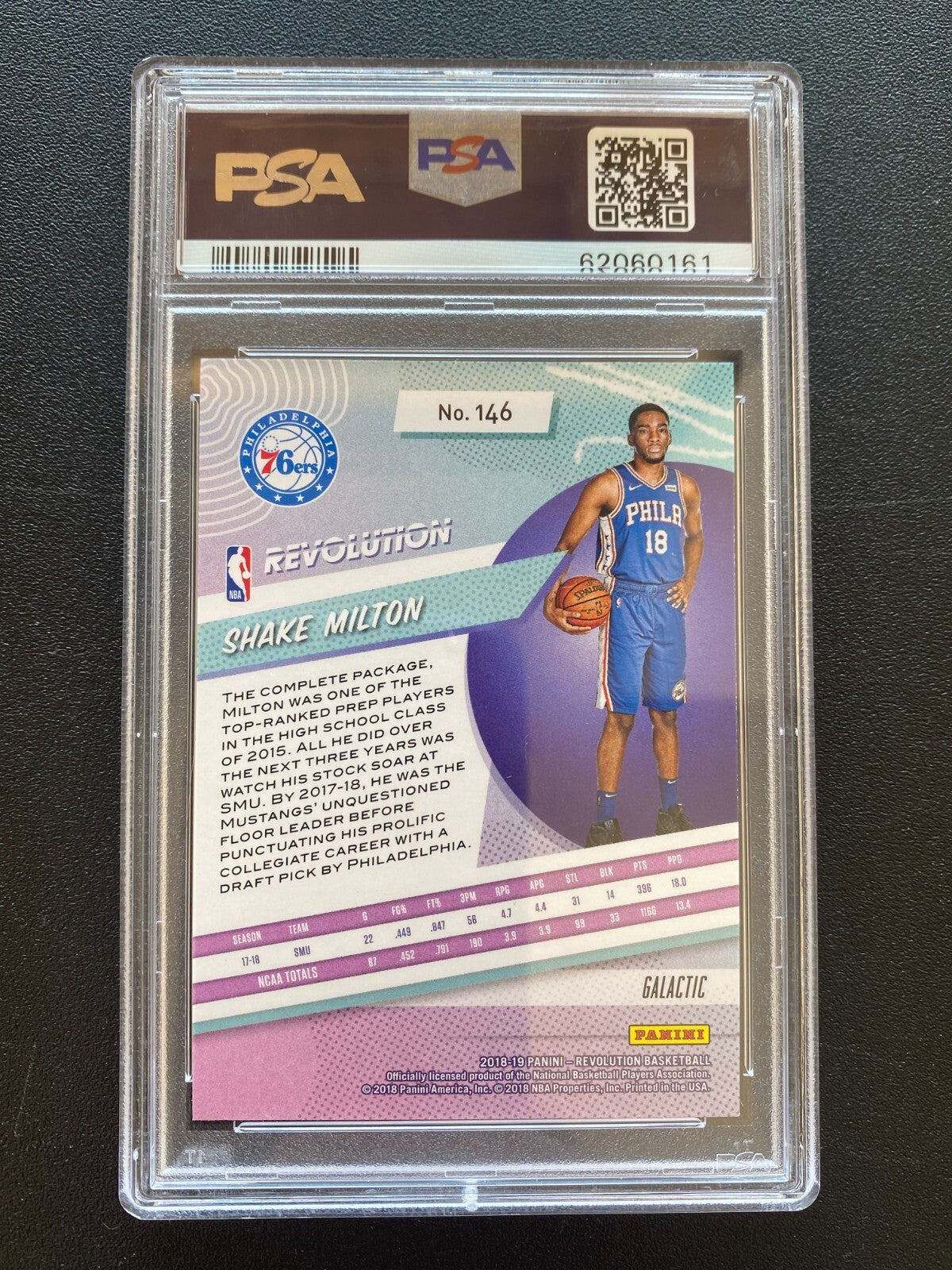Shake Milton 2018-19 Revolution GALACTIC CASE HIT SSP Rookie RC 76ers PSA 9