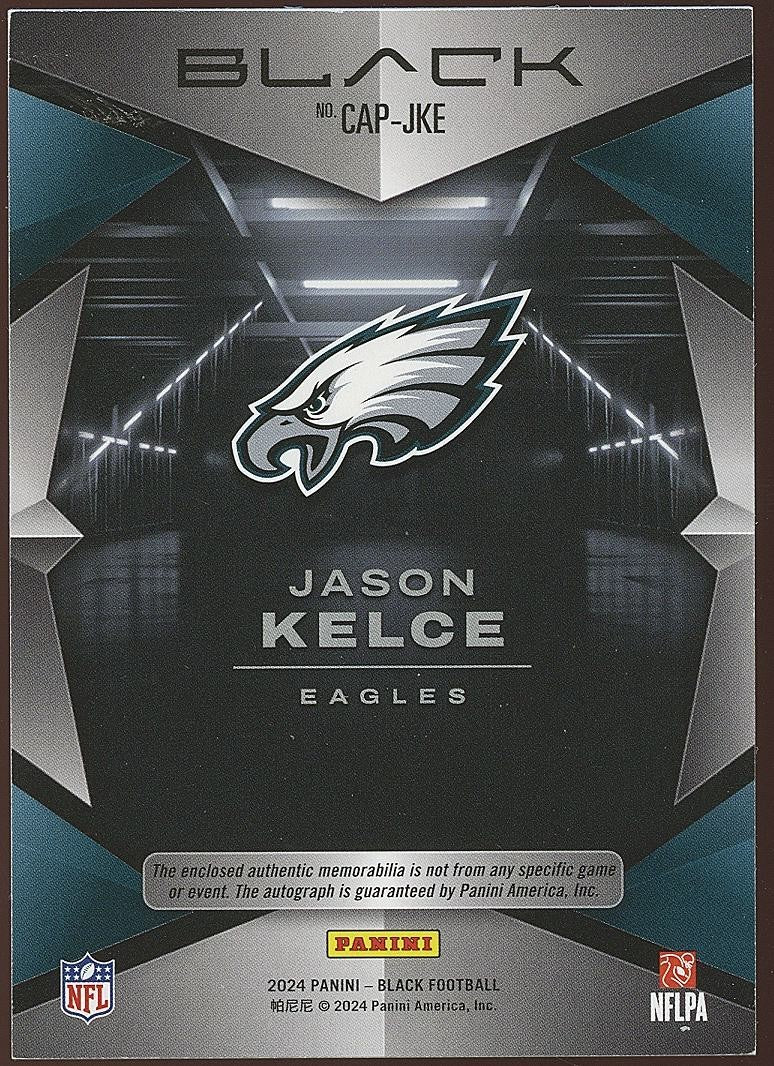 Jason Kelce 2024 Black Capstones Auto Autograph Patch Philadelphia Eagles 7/25