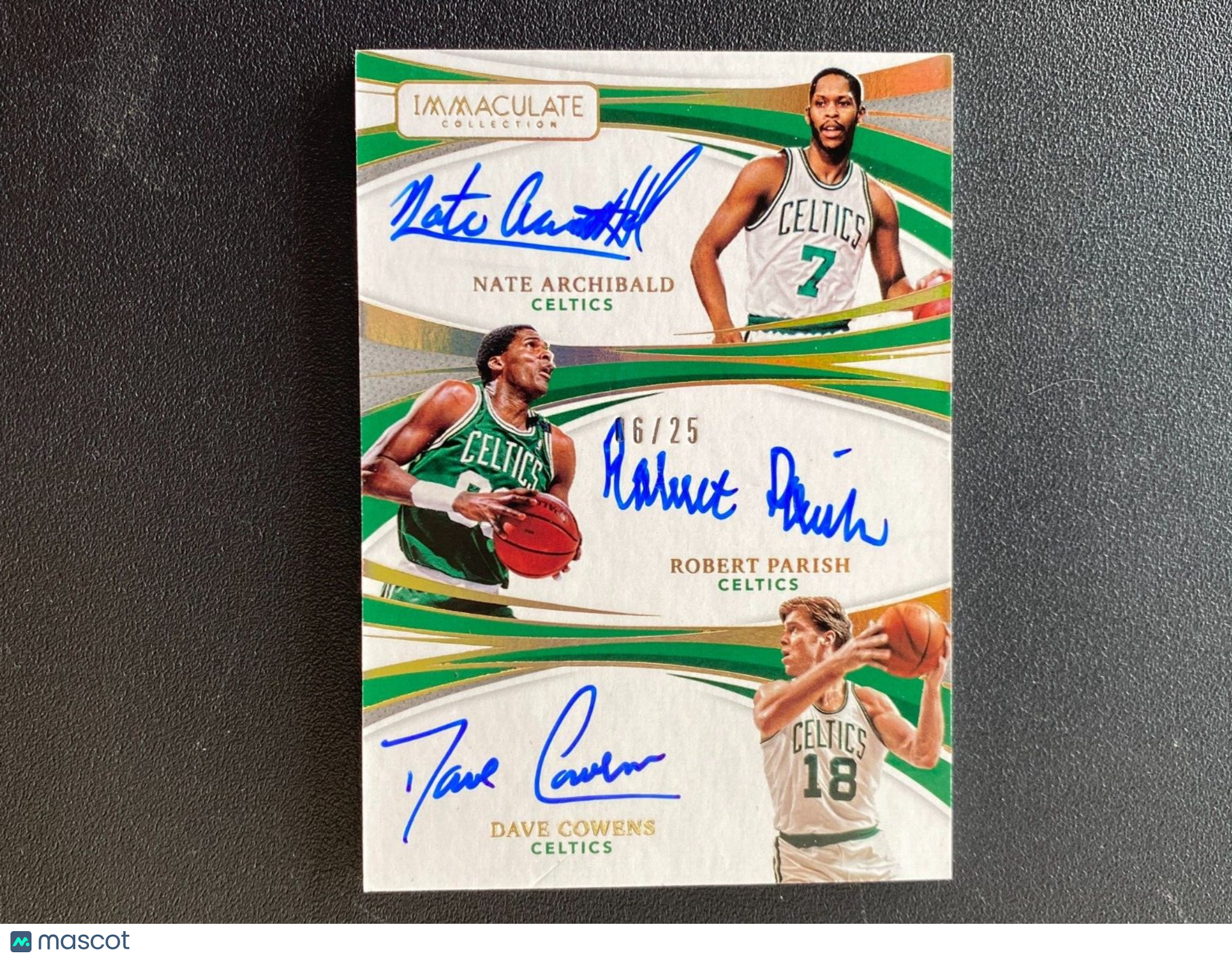 Robert Parish / Dave Cowens / Archibald Immaculate Auto Autograph Celtics 6/25