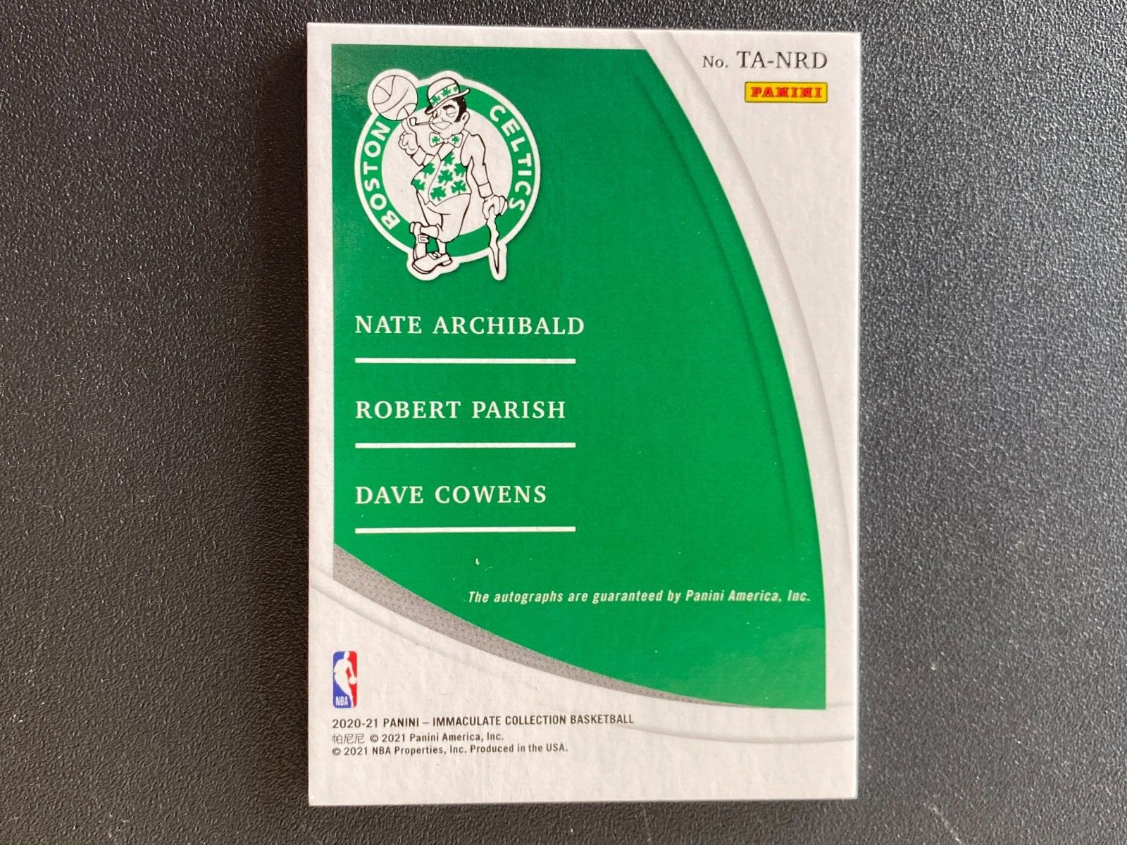 Robert Parish / Dave Cowens / Archibald Immaculate Auto Autograph Celtics 6/25