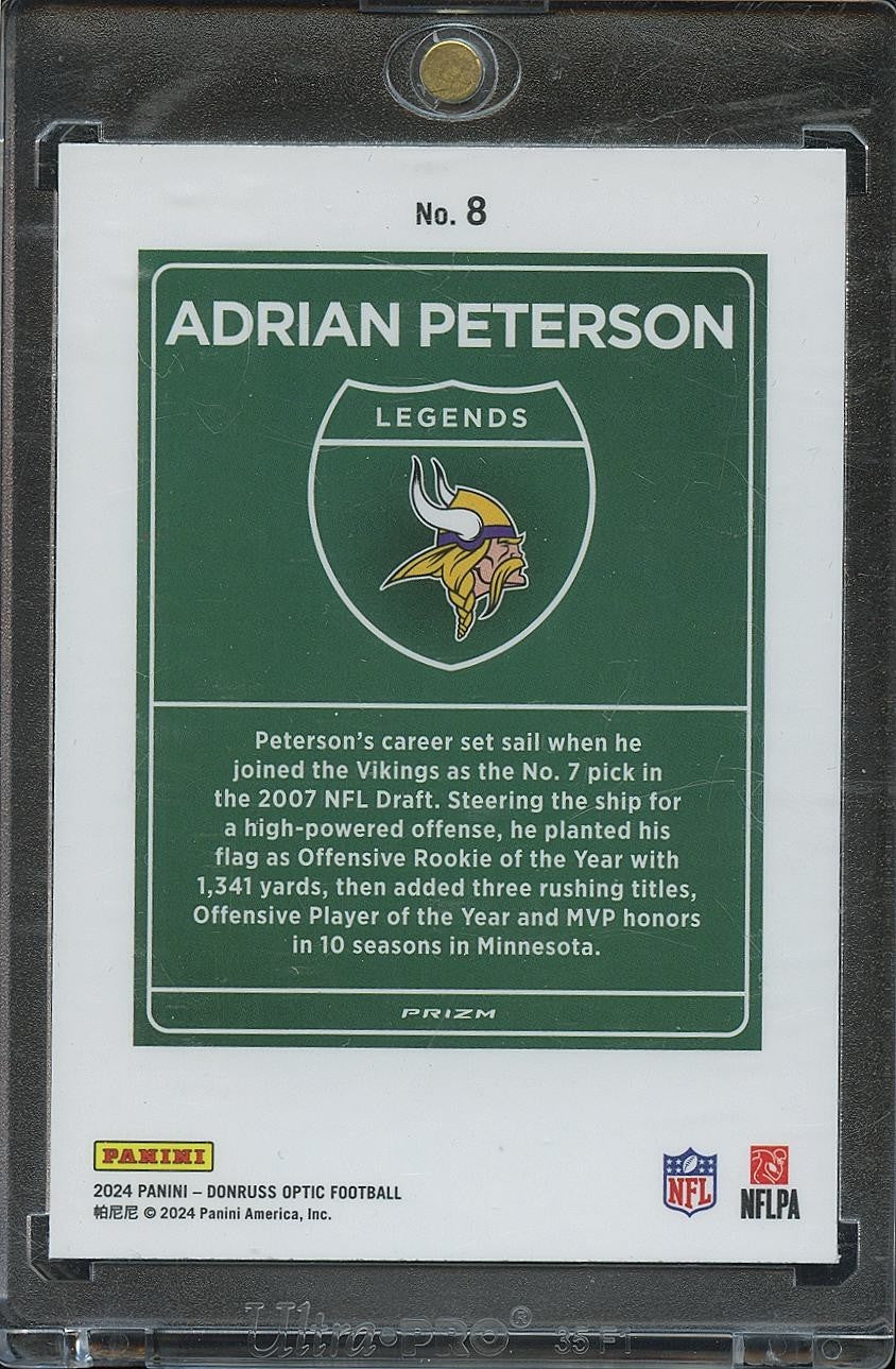 Adrian Peterson 2024 Optic DOWNTOWN SSP CASE HIT Minnesota Vikings #8