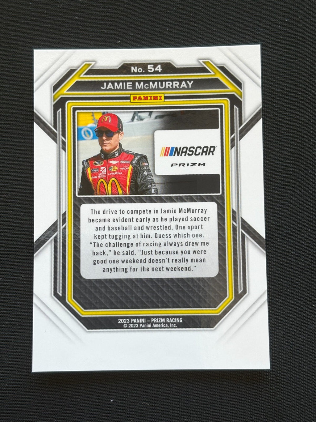 Jamie Mcmurray 2023 Prizm White Sparkle Shortprint SSP NASCAR #54