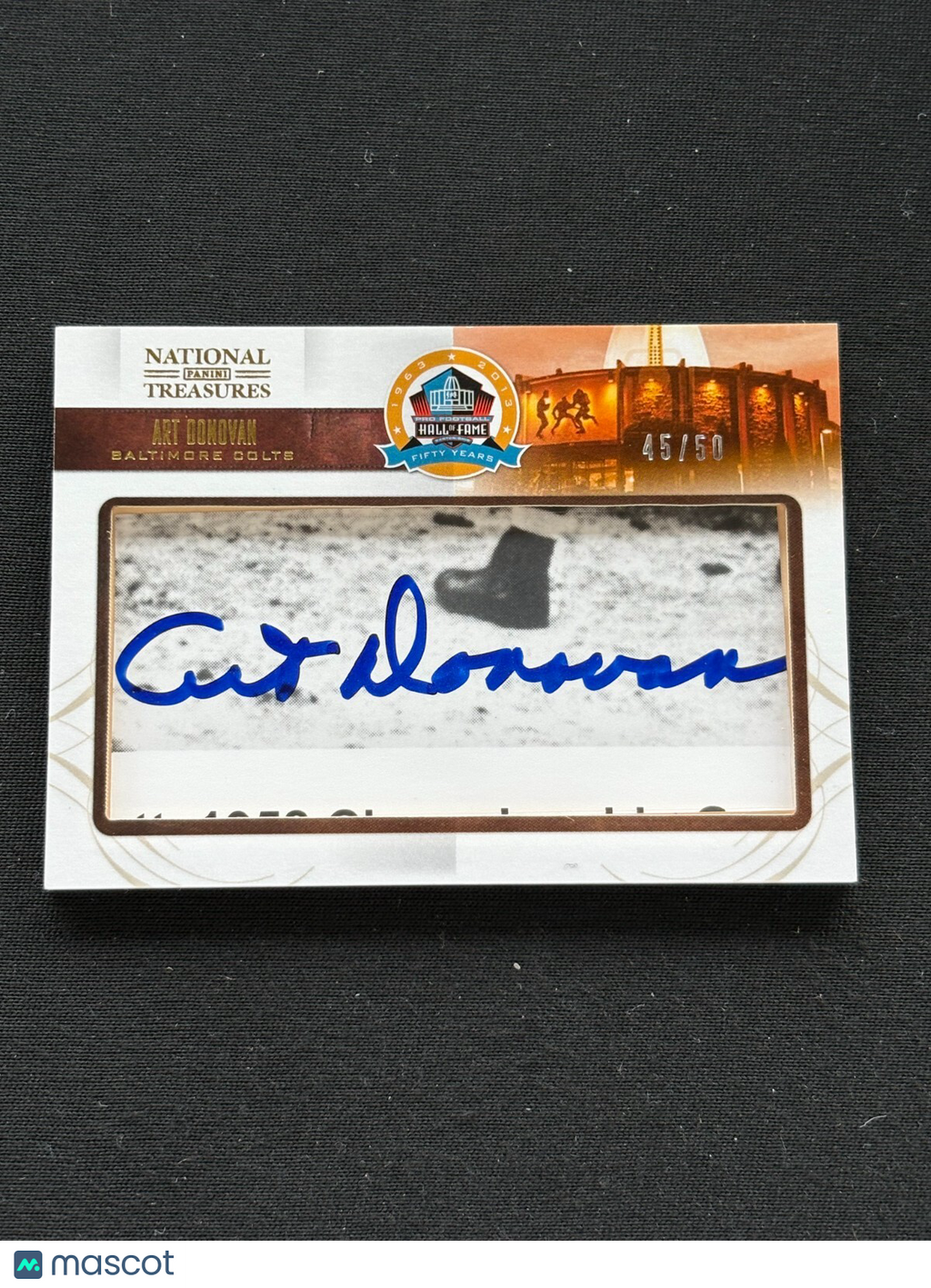 Art Donovan 2013 National Treasures Cut Auto Autograph HOF Baltimore Colts 45/50