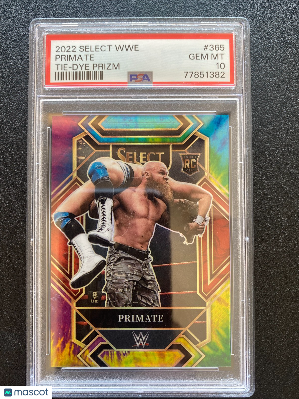Primate 2022 Select Mezzanine Tie-Dye Prizm RC Rookie 12/25 WWE Wrestling PSA 10