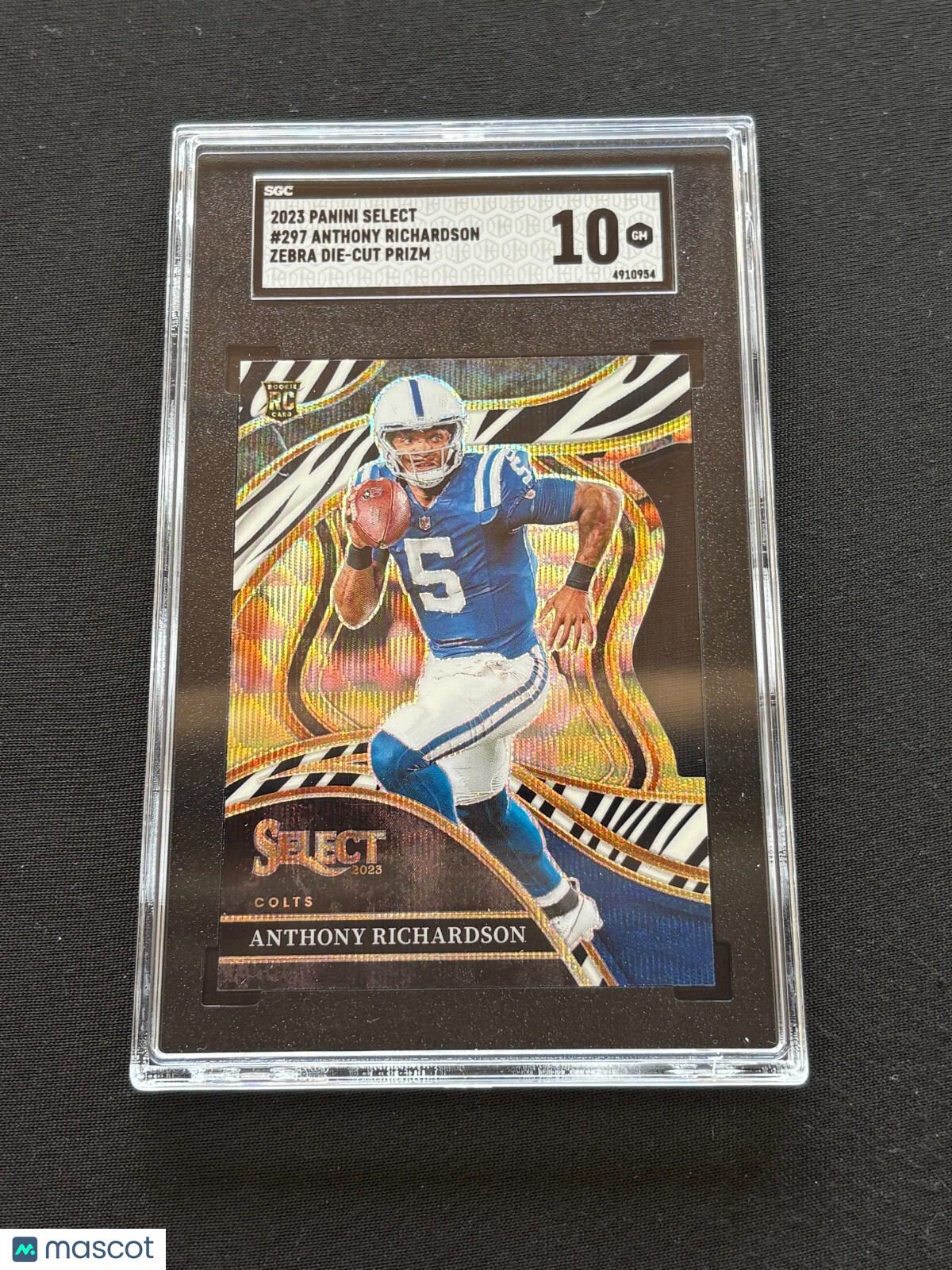 Anthony Richardson 2023 Select Club Level ZEBRA Prizm SSP RC Rookie Colts SGC 10