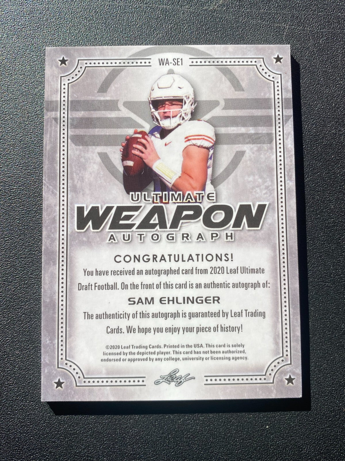 Sam Ehlinger 2021 Leaf Ultimate Gold Auto Autograph RC Texas Longhorns 10/10