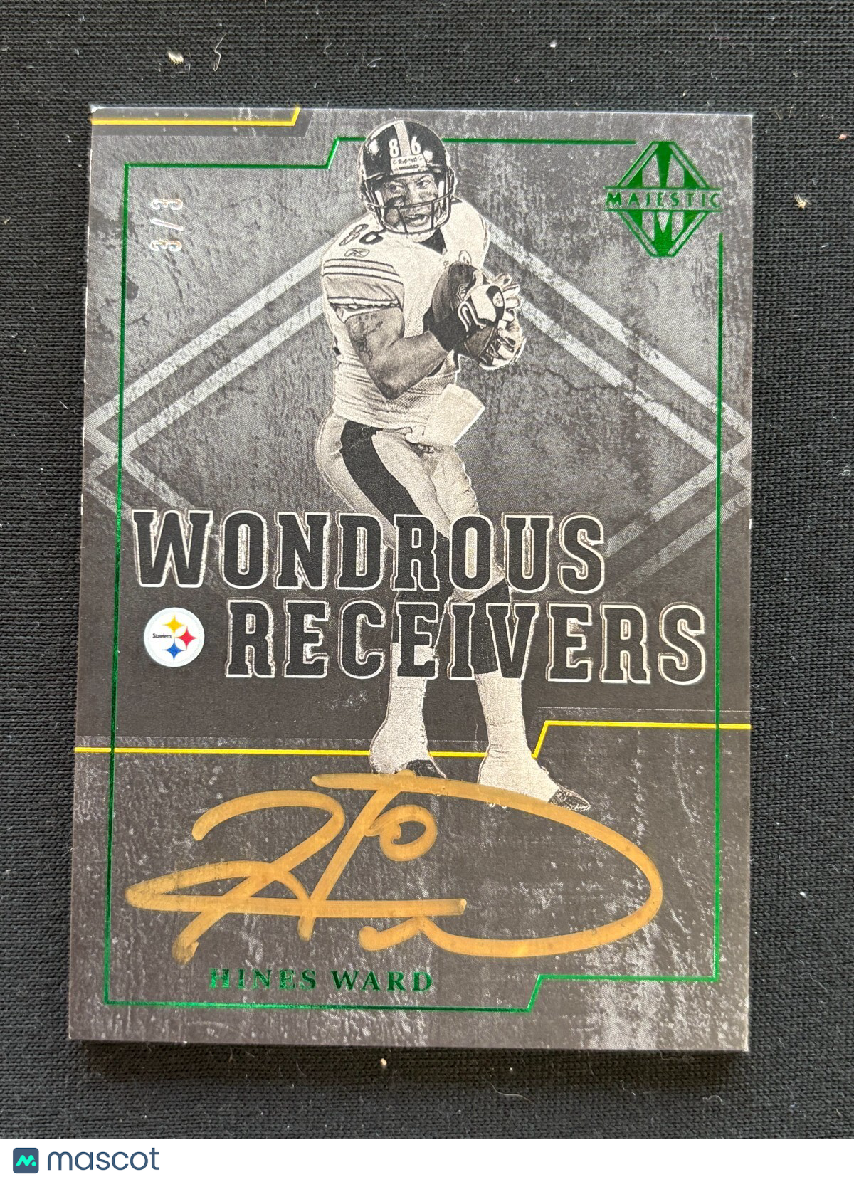 Hines Ward 2017 Majestic GOLD Ink Auto Autograph Pittsburgh Steelers 3/3