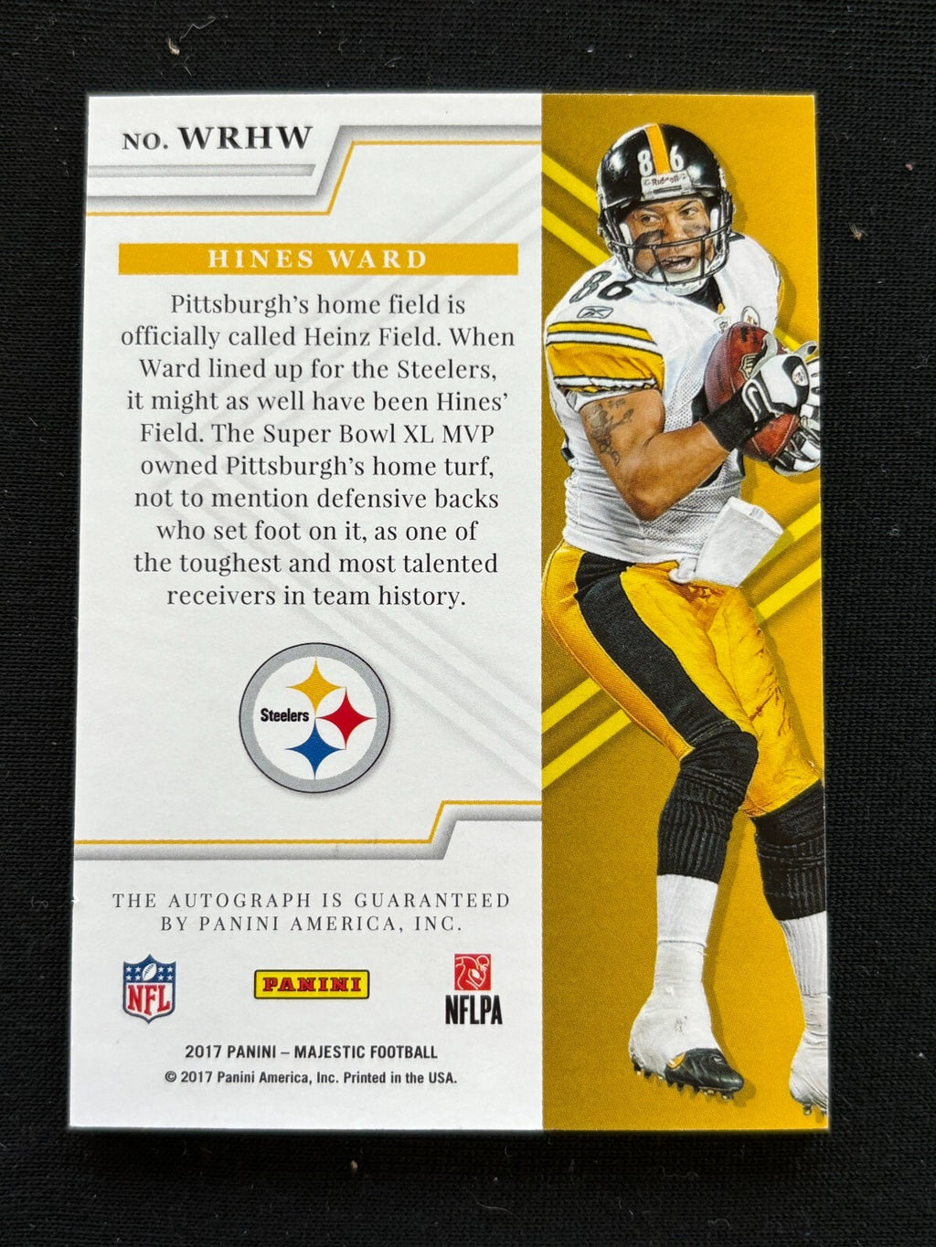 Hines Ward 2017 Majestic GOLD Ink Auto Autograph Pittsburgh Steelers 3/3