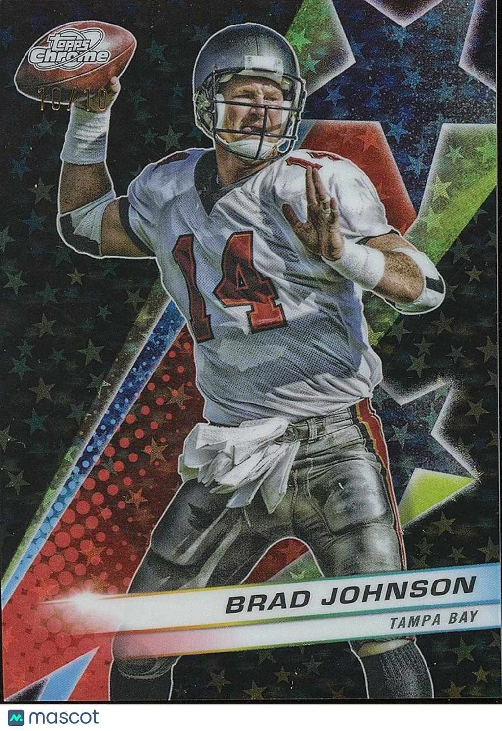Brad Johnson 2024 Topps Chrome Cosmic Black Refractor SSP Buccaneers 10/10