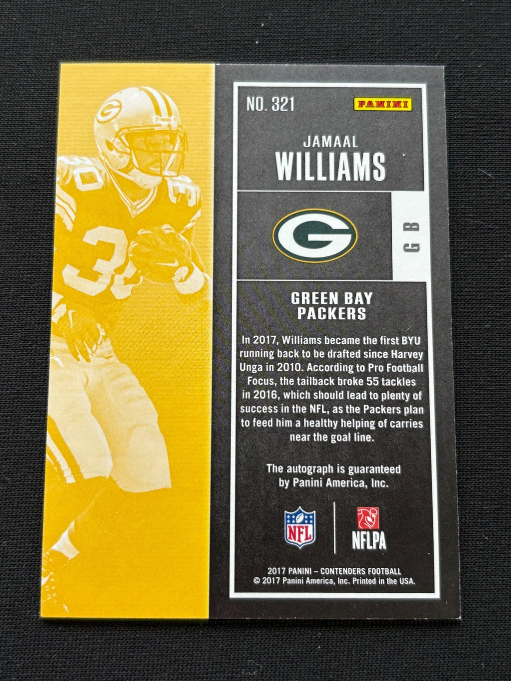 Jamaal Williams 2017 Contenders On Card Auto Autograph RC Saints Packers 20/99