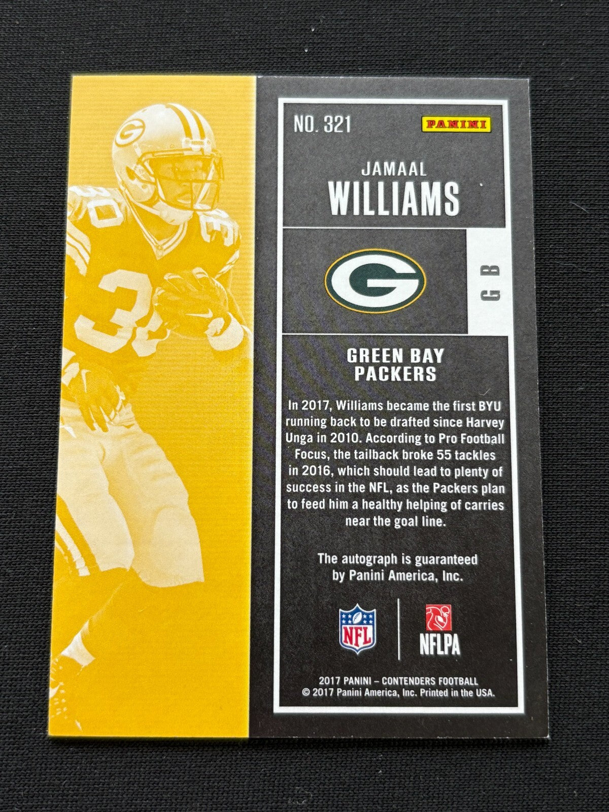 Jamaal Williams 2017 Contenders On Card Auto Autograph RC Saints Packers 20/99