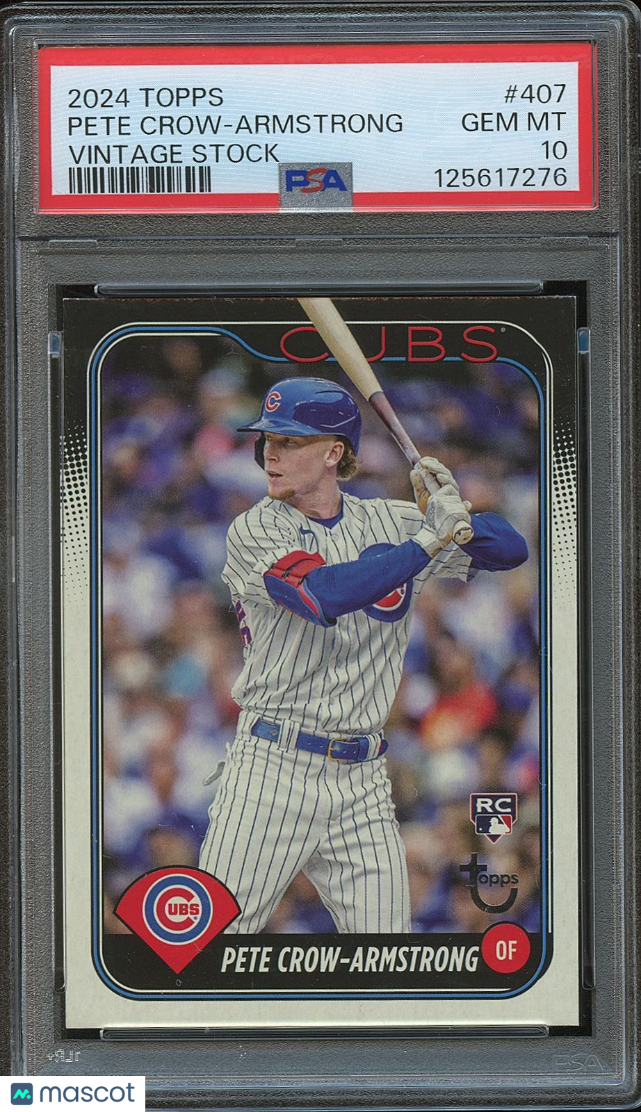 Pete Crow-Armstrong 2024 Topps Vintage Stock Rookie RC Chicago Cubs 12/99 PSA 10