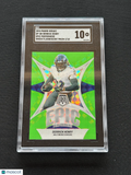 Derrick Henry 2024 Mosaic Epic Green Fluorescent Prizm SSP Ravens 3/10 SGC 10