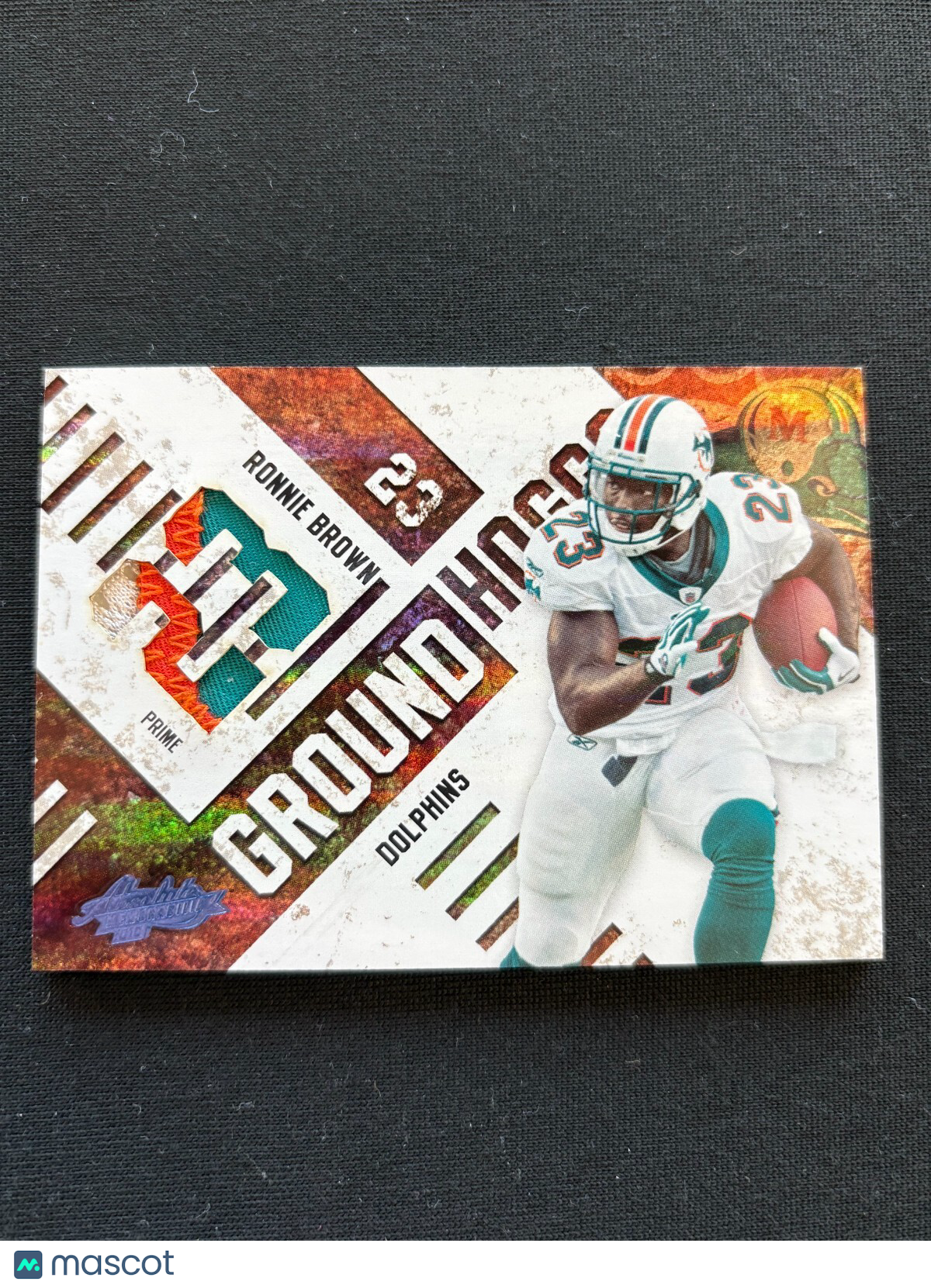 Ronnie Brown 2010 Absolute Game Worn 3 Color Jersey Patch Miami Dolphins 6/50