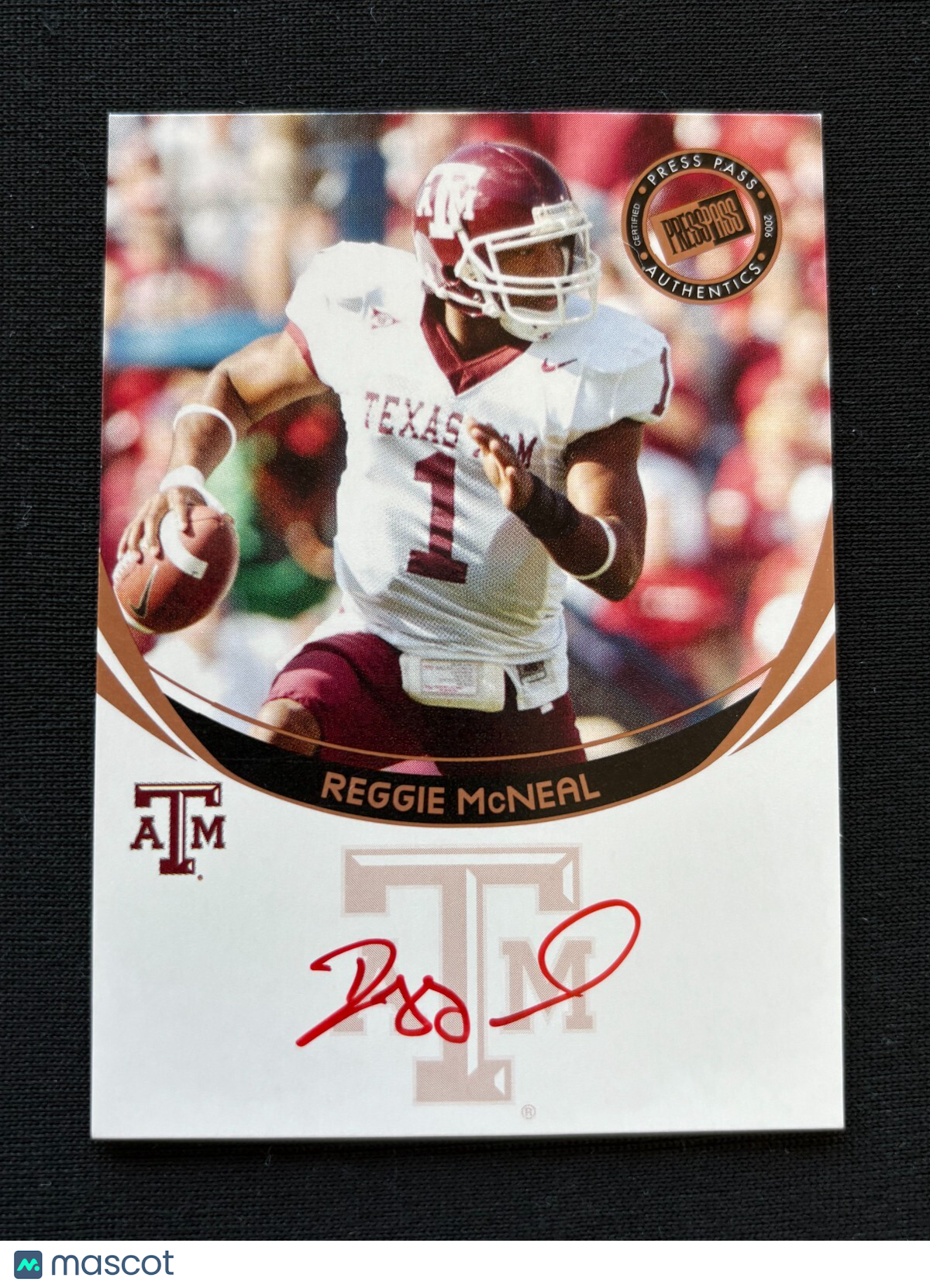 Reggie Mcneal 2006 Press Pass Red Ink SSP Auto Autograph RC Texas A&M PR /55