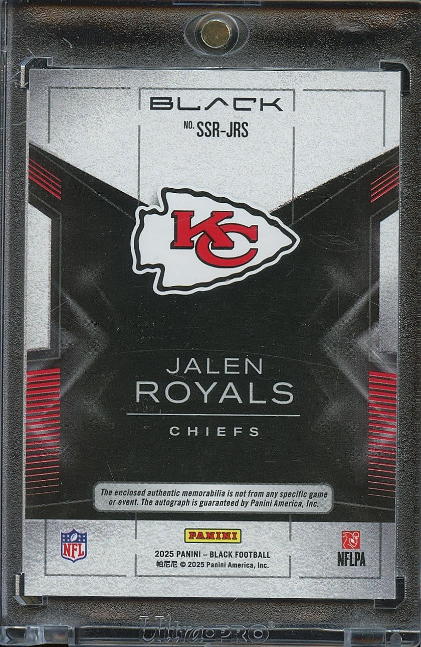 Jalen Royals 2025 Black Auto Autograph NIKE SWOOSH Patch Rookie RC KC Chiefs 3/5