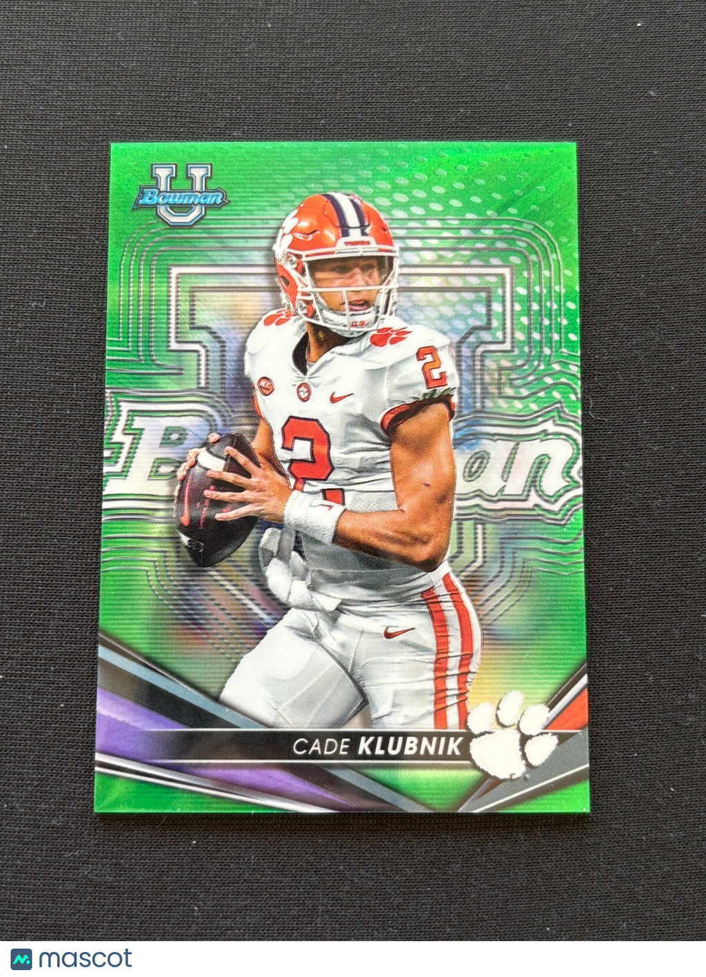 Cade Klubnik 2022 Bowman's Best Green Refractor RC Rookie Clemson Tigers 54/99