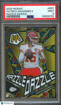 Patrick Mahomes II 2023 Mosaic Razzle Dazzle SSP CASE HIT KC Chiefs PSA 9