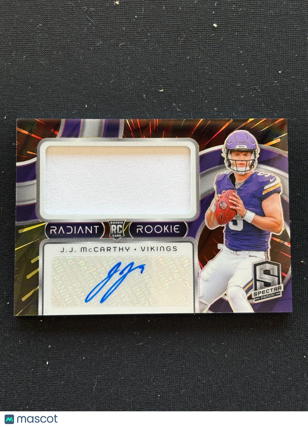 JJ Mccarthy 2024 Spectra Auto Autograph Patch Jersey RC Minnesota Vikings 39/60