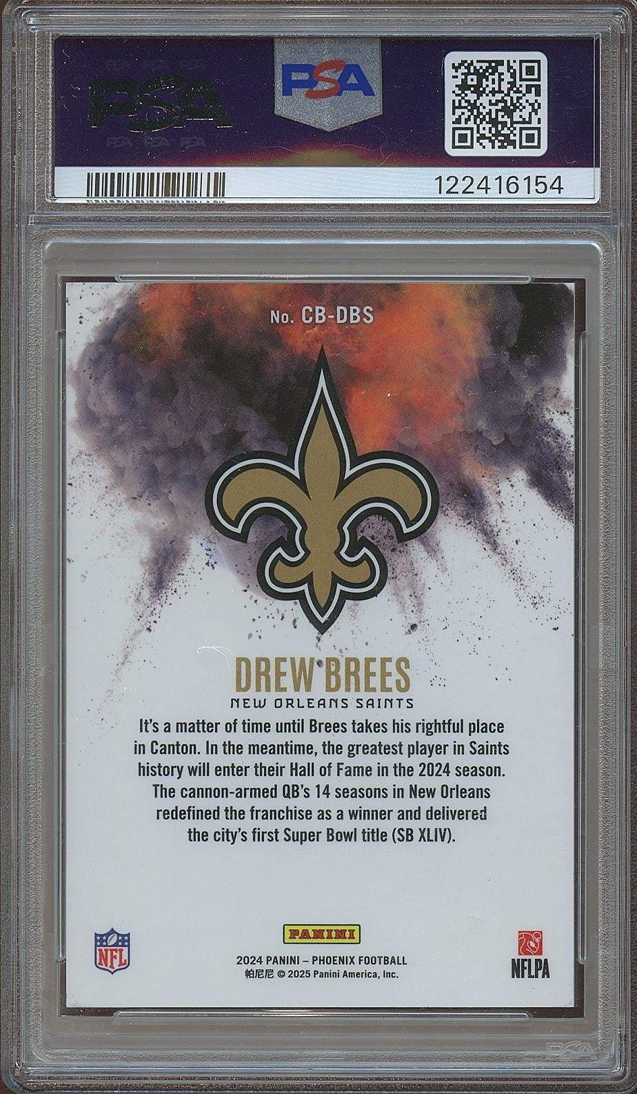 Drew Brees 2024 Phoenix Color Blast SSP CASE HIT New Orleans Saints PSA 10