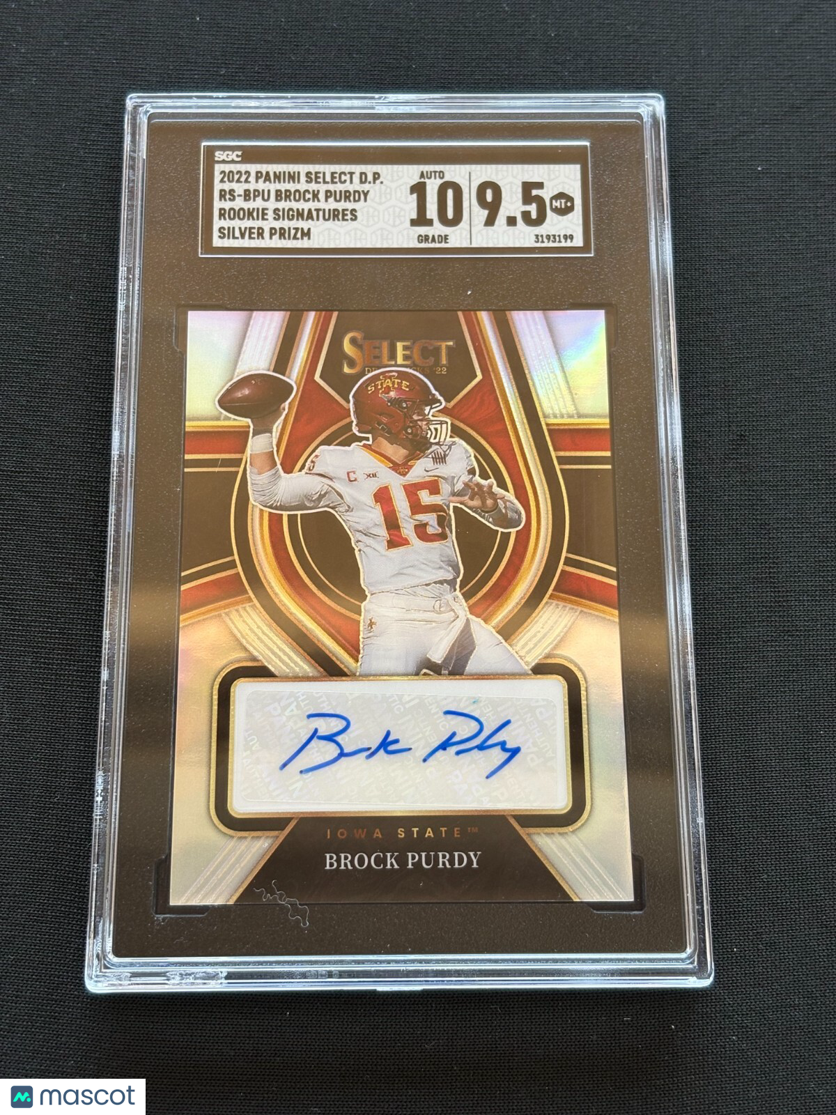Brock Purdy 2022 Select Draft Silver Auto Autograph RC Iowa State 49ers SGC 9.5