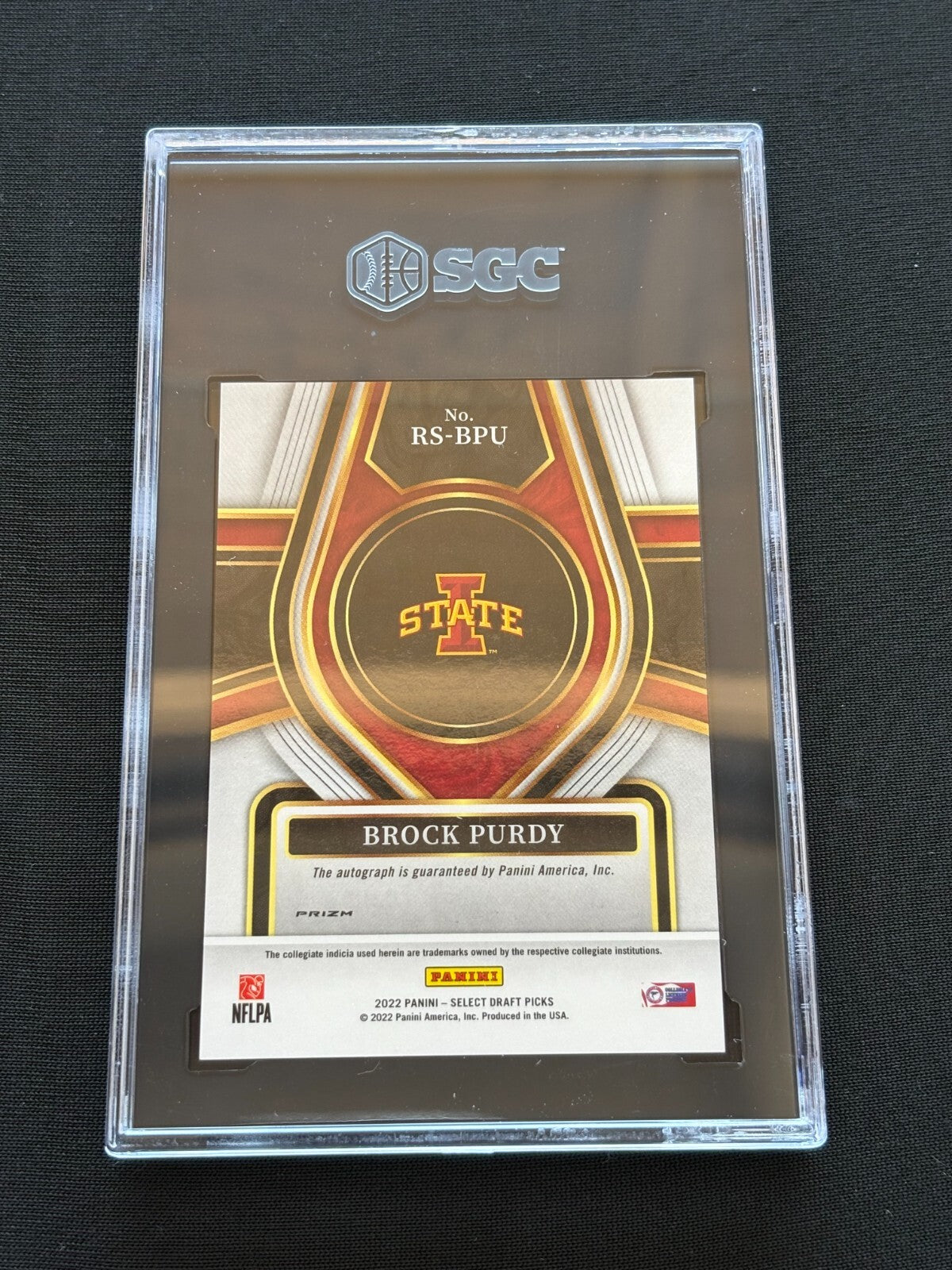 Brock Purdy 2022 Select Draft Silver Auto Autograph RC Iowa State 49ers SGC 9.5