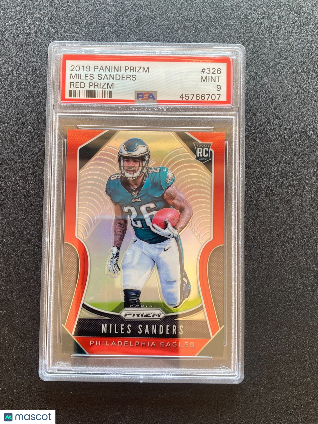 Miles Sanders 2019 Prizm Retail Red Prizm SSP  Rookie RC Eagles Panthers PSA 9