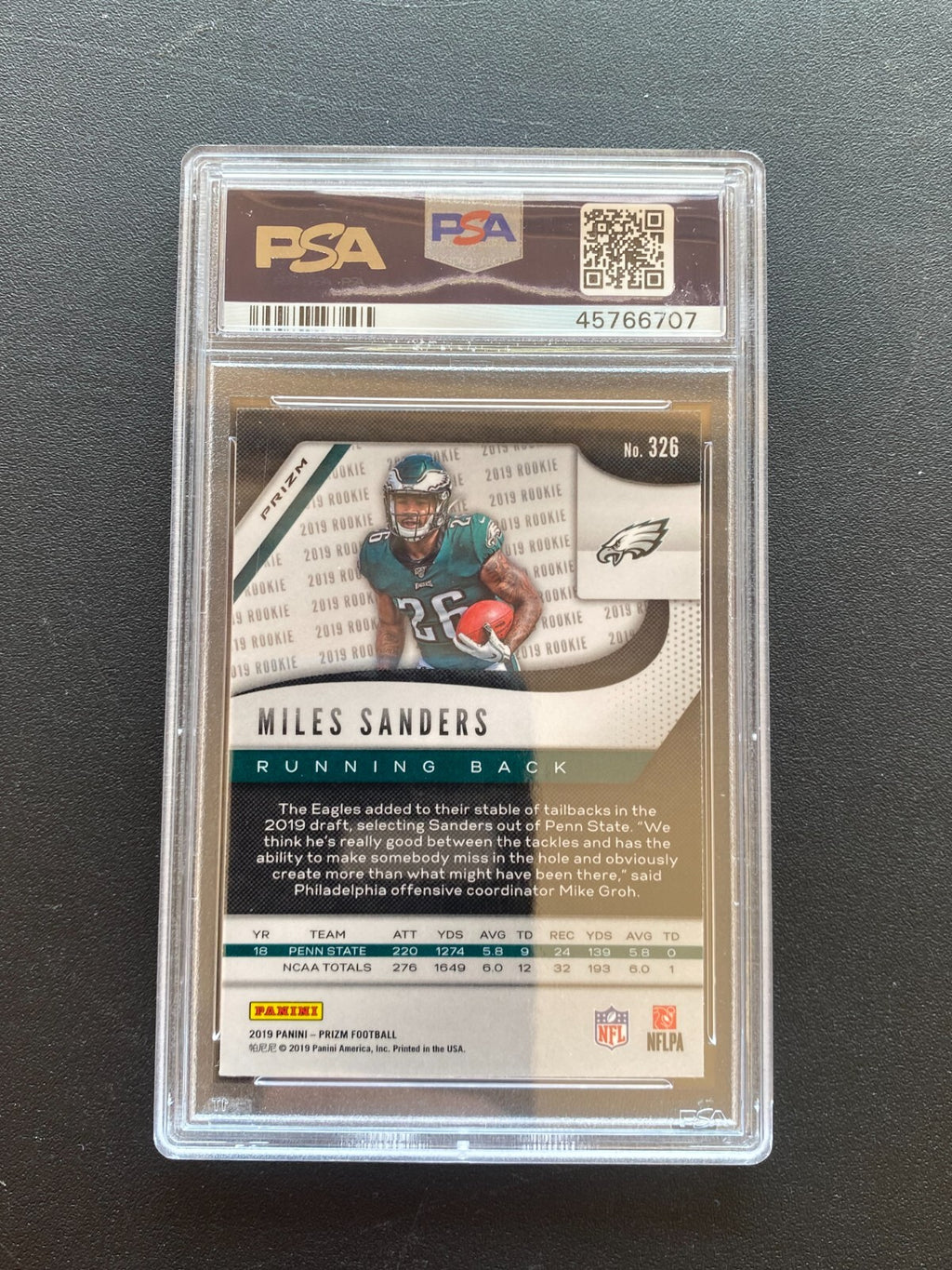 Miles Sanders 2019 Prizm Retail Red Prizm SSP  Rookie RC Eagles Panthers PSA 9
