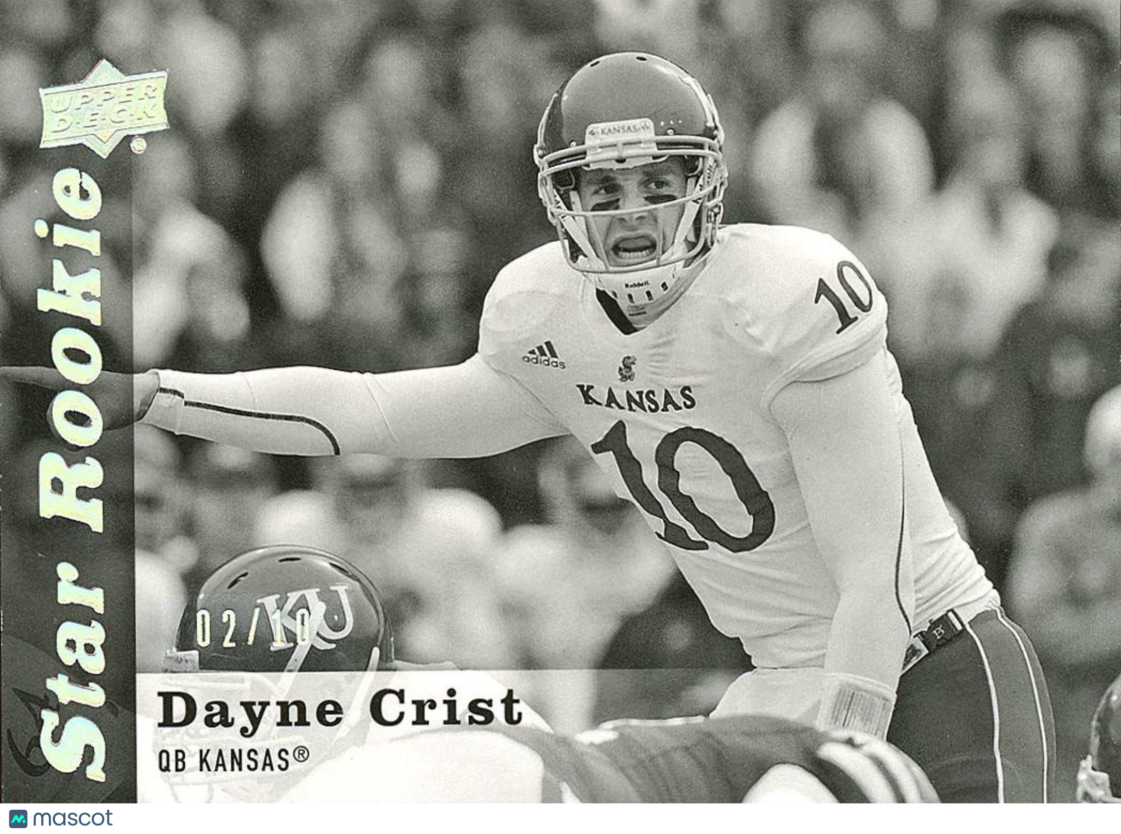 Dayne Crist 2013 Upper Deck Black & White SSP RC Kansas Jayhawks 2/10