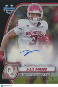 Jalil Farooq 2024 Bowman Chrome BLACK Refractor Auto Autograph OU Sooners 3/10