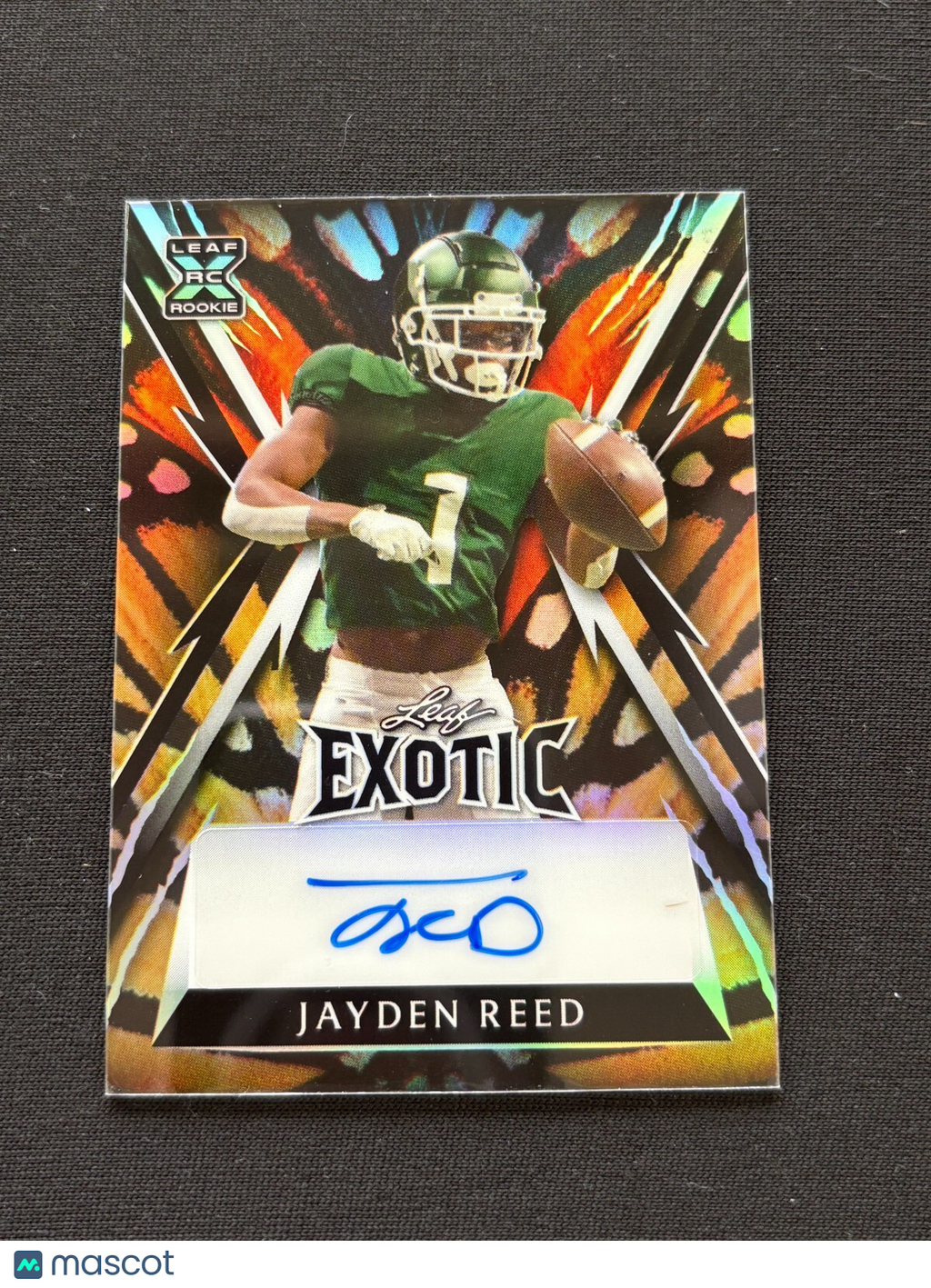 Jayden Reed 2023 Leaf Exotic Auto Autograph JERSEY NUMBER RC Michigan State 1/3