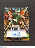 Jayden Reed 2023 Leaf Exotic Auto Autograph JERSEY NUMBER RC Michigan State 1/3
