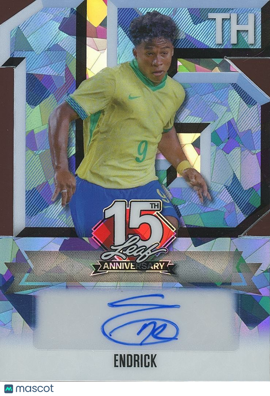 Endrick 2025 Leaf Anniversary Auto Autograph Blue Ice Die-Cut Brazil 1/1